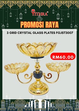 3 GRID CRYSTAL GLASS PLATES FGJST3007