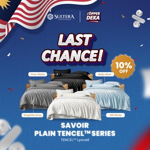 SAVOIR: Plain Tencel – White, Baby Blue (SUPER KING)