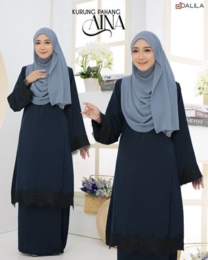 KURUNG PAHANG AINA BLUE BLACK
