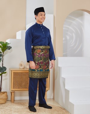 BAJU MELAYU TRADITIONAL ADAM K8 DARK BLUE