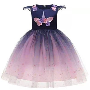 Unicorn Blue Dress ( SIZE 100-150 )