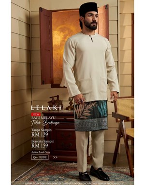 BAJU MELAYU TELUK BELANGA LELAKI Q6 NUDE