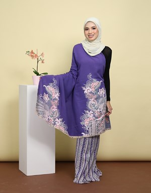 BATIK LUKIS MODEN ELY 87 in Purple