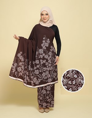 BATIK LUKIS PREMIUM With Diamond FHM 06 in Dark Chocolate