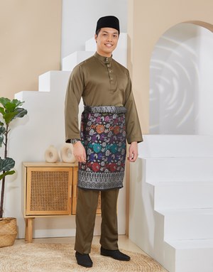 BAJU MELAYU TRADITIONAL ADAM K11 DARK OLIVE