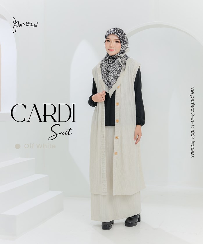 CARDI SUIT IRONLESS IN OFF WHITE