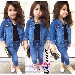 @  T5087  MINI JEAN 3pcs SET (JEAN JACKET + SINGLET + JEAN )