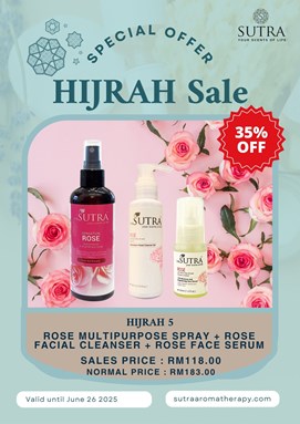 HIJRAH 5 - Multipurpose Spray Rose Sensation + Rose Otto Facial Cleanser + Rose Otto Face Serum