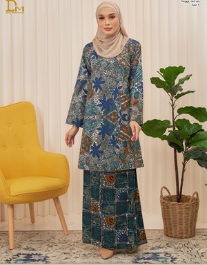 KURUNG PAHANG BATIK DAMIA PS19-2 in Dark Turquoise
