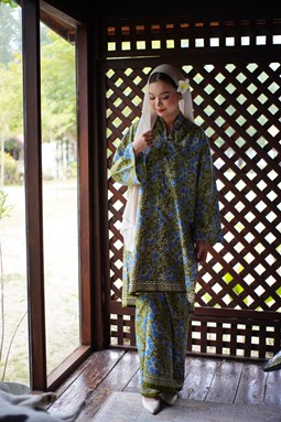 KURUNG TANJUNG ( KT004 OLIVE BLUE )