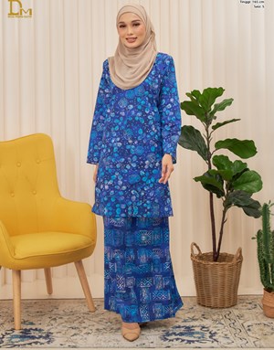 KURUNG PAHANG BATIK DAMIA PS9-1 in Royal Blue