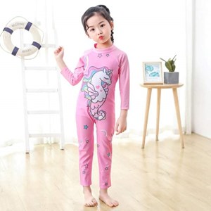 ©  B21390-5 Kids Long Swimming Suit ( UNICORN  ) SZ 3Y-11Y