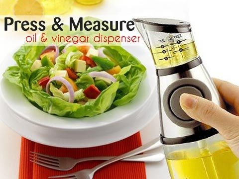 Deyuer 250/500ml Oil Dispenser Bottle with Measuring Transparent Wide  Opening Press Button Food Grade Oil Storage Leakproof No Back-flow Cooking  Vinegar Container Kitchen Tool,Silver 