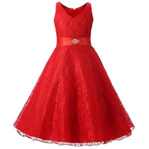 Girls Lace Princess Dress - RED ( SZ 130-160 )