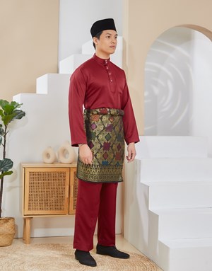 BAJU MELAYU TRADITIONAL ADAM K9 MAROON