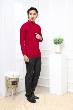 KURTA SHAHMI HAIKAL (LOGO BULAT) RED
