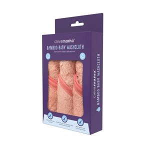 ClevaMama Bamboo Baby Washcloth (3pk) - Coral