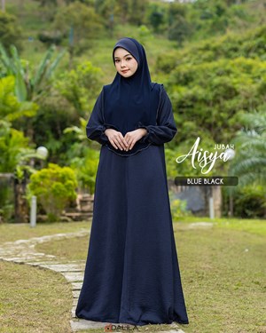 JUBAH AISYA (BLUE BLACK)