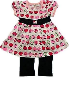BABY GIRL SET - LADYBIRDS BLACK PANT SET