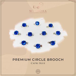 Brooch Circle Premium Capri Blue 20