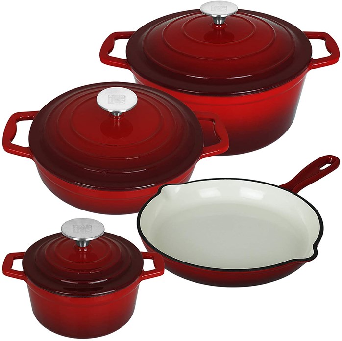 Enamel Cast Iron Pot 7pcs Cookware