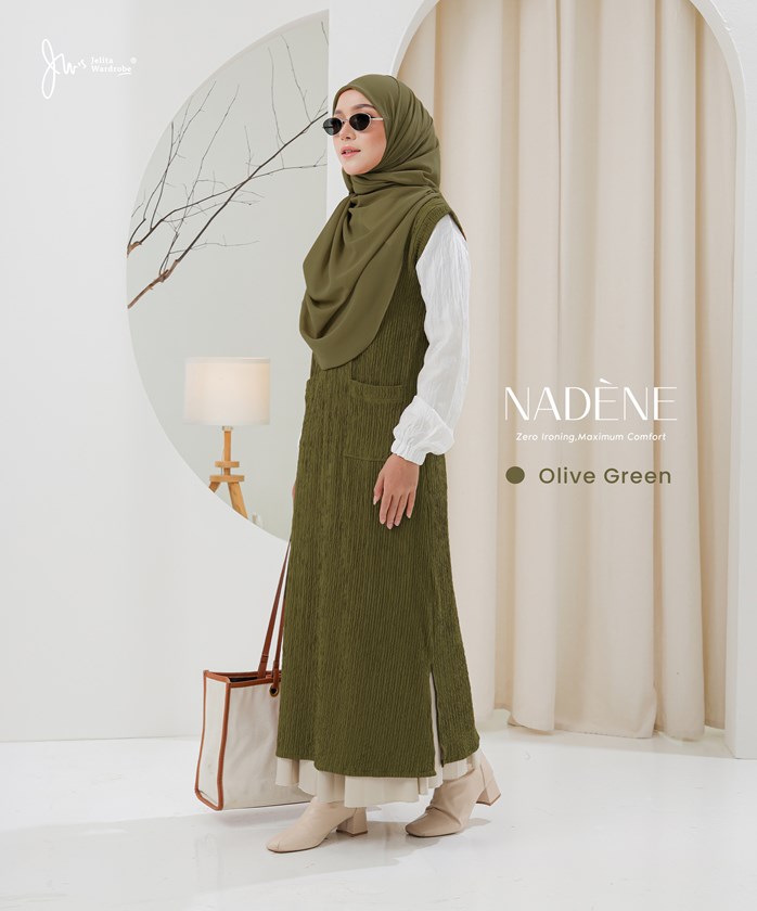 NADENE BLOUSE IN OLIVE GREEN