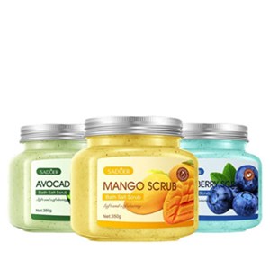 SADOER Fruit Bath Salt Scrub Exfoliating Cleansing Pore Body 350g