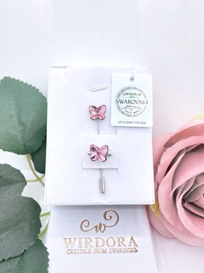 Set 3D Butterfly Light Rose