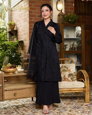 CINDAI KEBAYA - BLACK
