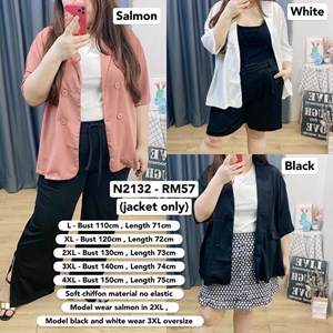N2132 * Ready Stock * Bust 44 to 59inch /110 - 150cm