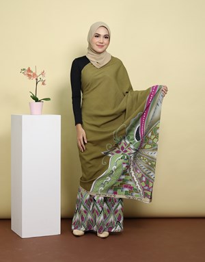 BATIK LUKIS MODEN ELY 91 in Olive