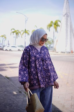 ZEINAB BATIK TOP ( Purple ZT032 )