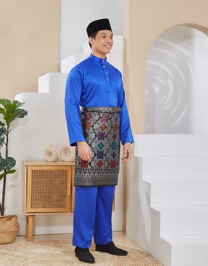 BAJU MELAYU TRADITIONAL ADAM K18 ROYAL BLUE