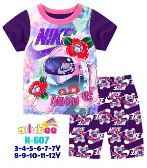 [ NEW ARRIVAL ]  N607  AILUBEE  AMOUNG US PURPLE  CASUAL  WEAR ( 3-12Y )