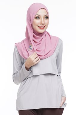 *Milk Silk* Long Sleeve Nursing Inner (Ash Grey) - BIG ONLY