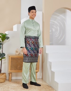 BAJU MELAYU TRADITIONAL ADAM K13 LIGHT OLIVE