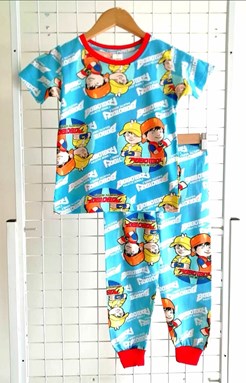 Pyjamas BOBOIBOY SKY BLUE : BABY size 6M  (HELAL)