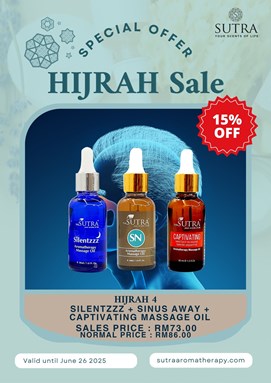 HIJRAH 4 - Silentzzz (Anti-Dengkur ) Aromatherapy oil + SA (Sinisutis) Aromatherapy Oil + Captivating Massage Oil