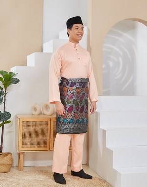 BAJU MELAYU TRADITIONAL ADAM K24 PEACH