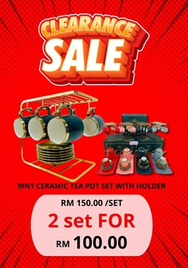 9IN1 CERAMIC TEA POT SET WITH HOLDER