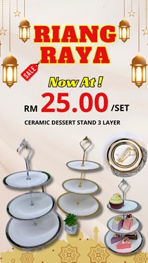 CERAMIC DESSERT STAND 3 LAYER