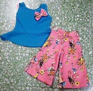 PALAZZO SET 031  ( BLUE TOP  )