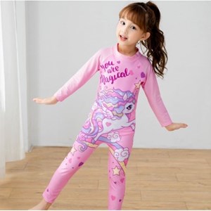 ©  21390-1  Kids Long Swimming Suit ( UNICORN  ) SZ 3Y-11Y -
