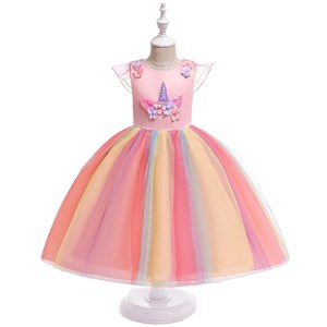 D0056M5  UNICORN PRINCESS DRESS ( PINK )  SIZE 100-150