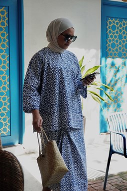 KURUNG BATIK FATEEMA ( Teal Blue 009 )