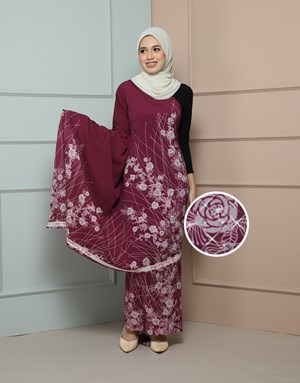 BATIK LUKIS PREMIUM With Diamond DYH 16 in Plum