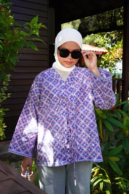 ZEINAB BATIK TOP ( Purple B3032 )