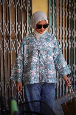 ZEINAB BATIK TOP ( Mint Flower ZT041 )