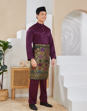 BAJU MELAYU TRADITIONAL ADAM K32 PURPLE PLUM