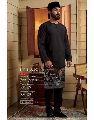 BAJU MELAYU TELUK BELANGA LELAKI Q1 BLACK